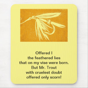 "Cruel Trout" original poem with wet fly art Mouse Pad