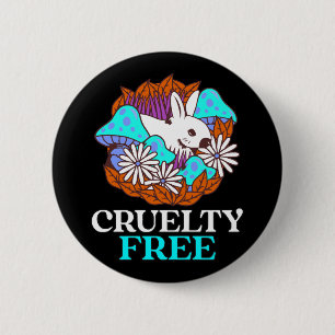 Cruelty free 6 cm round badge