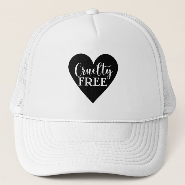 CRUELTY FREE heart Trucker Hat (Front)