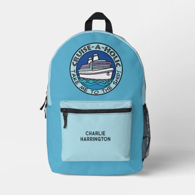Cruise-A-Holic custom name Printed Backpack (Front)