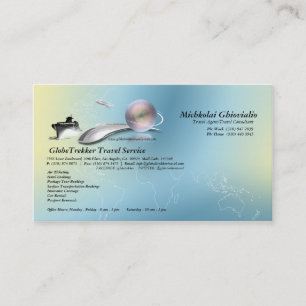 Cruise Aeroplane Train Travel Agency Business Card