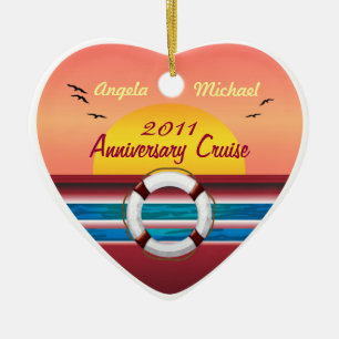 Cruise Anniversary - Sunset Template Ceramic Tree Decoration