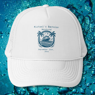 Cruise Bachelor Party White Navy Blue Stag Hat