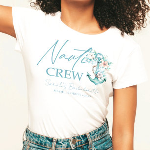 Cruise Bachelorette Personalised Nauti Crew T-Shirt