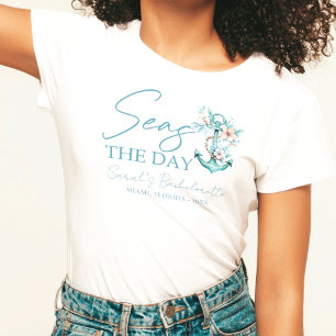 Cruise Bachelorette Personalised Seas the Day T-Shirt