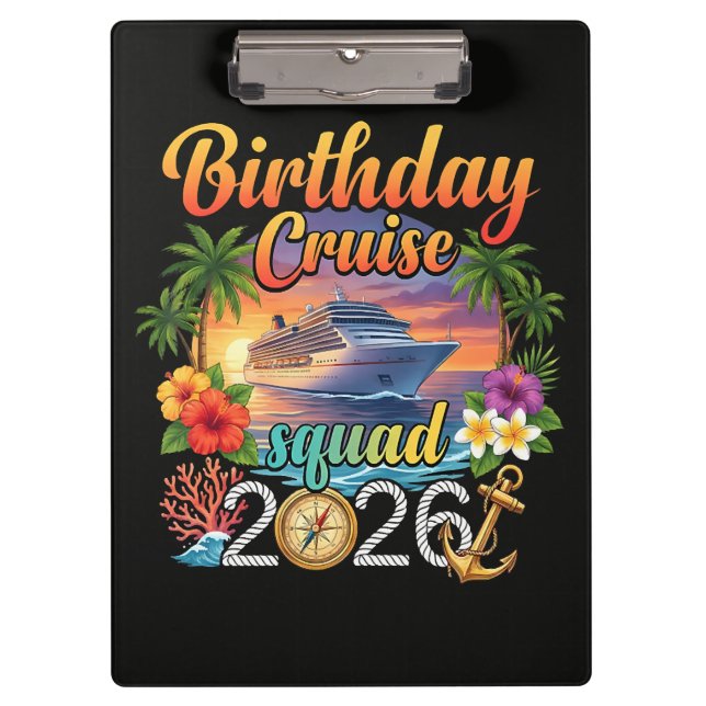 Cruise Birthday Party Vacation Clipboard (Front)