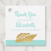 Cruise Birthday Personalised Teal and Gold