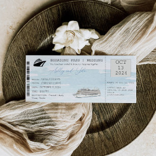Cruise Boarding Pass Ticket Wedding Invitation