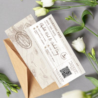 Cruise Boarding Pass Travel Wedding Invitation 