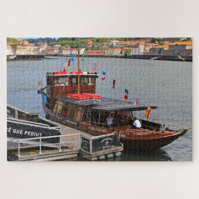Cruise boat at the dock, Porto, Portugal Jigsaw Puzzle (Horizontal)