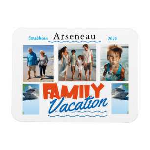 Cruise Cabin  Marker Blue Family Photo Personalise Magnet