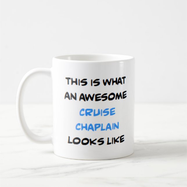 cruise chaplain, awesome coffee mug (Left)
