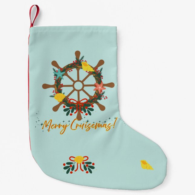 Cruise Christmas Nautical Small Christmas Stocking (Front)
