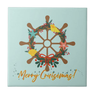 Cruise Christmas Nautical Tile