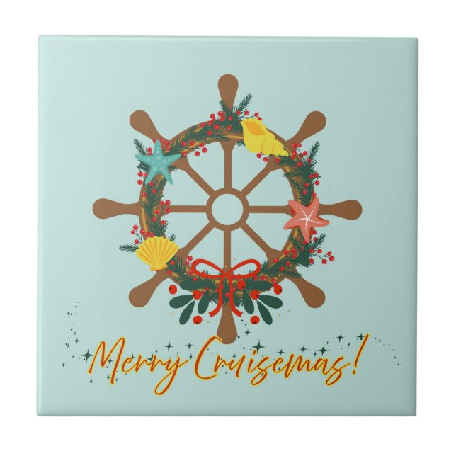 Cruise Christmas Nautical Tile (Front)