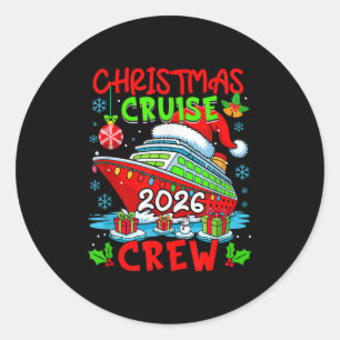 Cruise Crew 2026 Christmas Santa Cruise Ship Color Classic Round Sticker