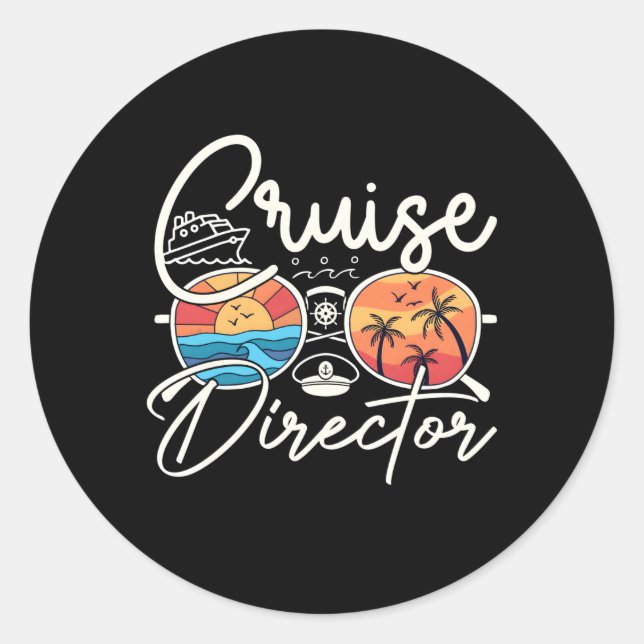 Cruise Director Appreciation Boating Trip Captain Classic Round Sticker (Front)