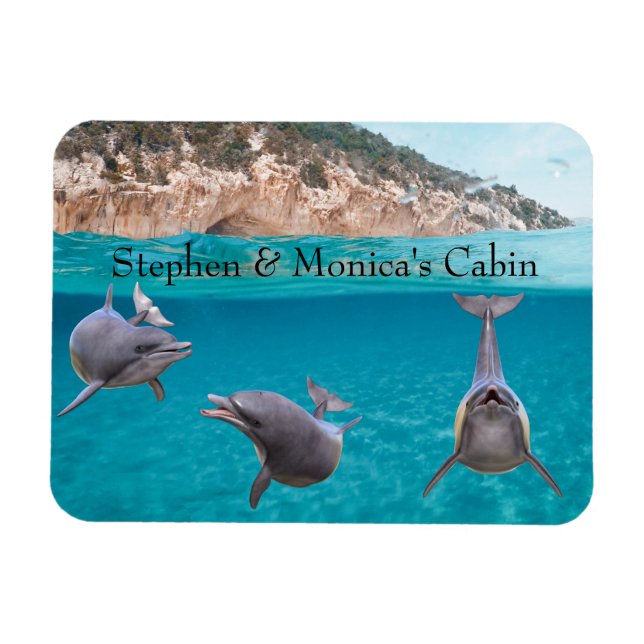 Cruise Door Marker Dolphin Personalised Cabin Magnet (Horizontal)