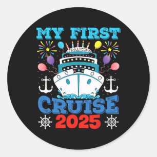 Cruise Family Vacation Tee Ship Anchor My First Cr Classic Round Sticker