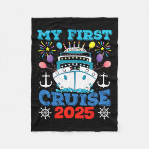 Cruise Family Vacation Tee Ship Anchor My First Cr Fleece Blanket
