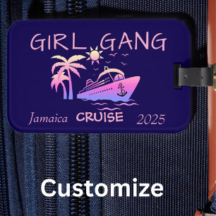 Cruise GIRL GANG Tropical Blue/Pink PERSONALIZE Luggage Tag