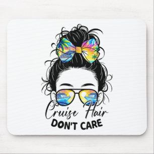 Cruise Hair Don't Care Messy Bun Ship Cruising Tri Mouse Pad