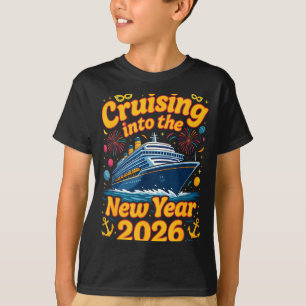 Cruise Into The New Year 2026 Crew Squad Family Ma T-Shirt