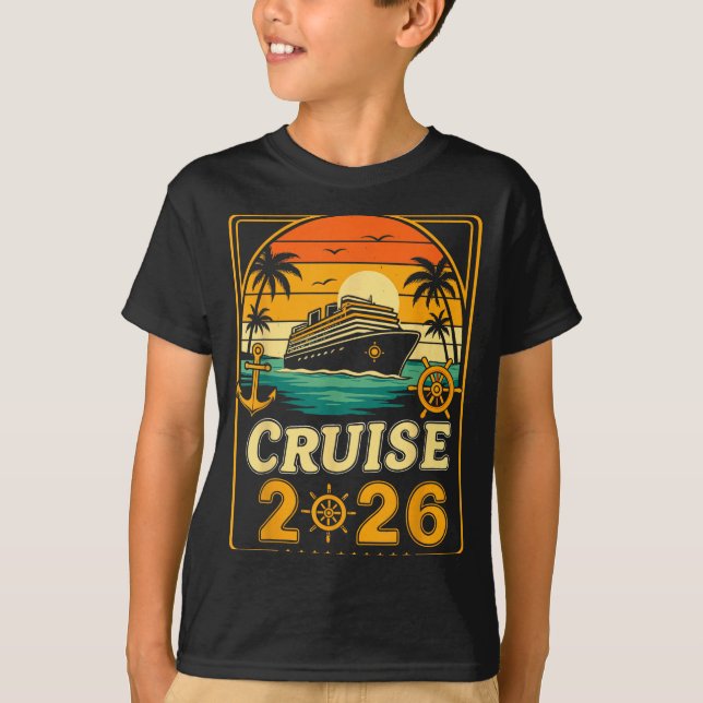 Cruise Into The New Year 2026 Family Holiday Trip  T-Shirt (Front)