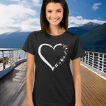 Cruise Lover Heart Cruising Embarkation  T-Shirt<br><div class="desc">This design may be personalised by choosing the Edit Design option. You may also transfer onto other items. Contact me at colorflowcreations@gmail.com or use the chat option at the top of the page if you wish to have this design on another product or need assistance. See more of my designs...</div>