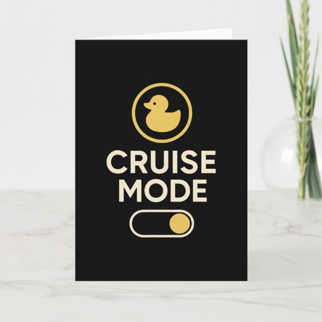 Cruise Mode Duck Toggle Retro Vacation Vibes  Card (Front)