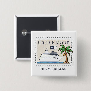 Cruise Mode On Personalized 15 Cm Square Badge