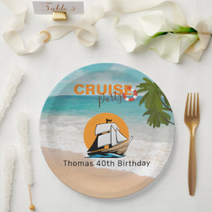 Cruise Party 40 Birthday Party Paper Plate