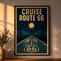 Cruise Route 66 Midnight Litho