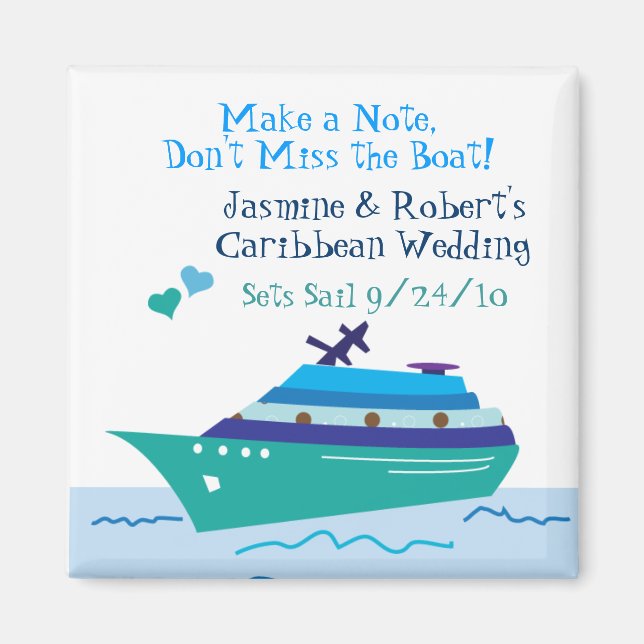 Cruise Save the Date Wedding Magnet (Front)