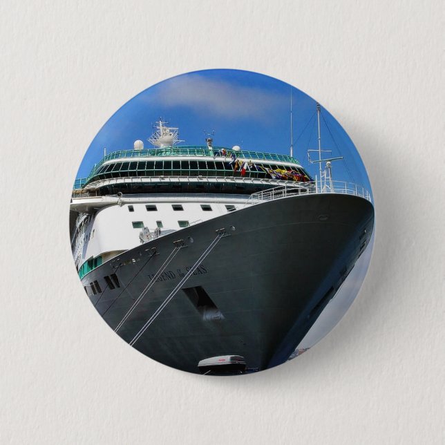 Cruise Ship 6 Cm Round Badge (Front)