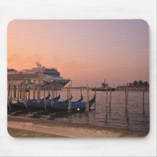 Cruise Ship and Gondolas near Grand Canal, Italy Mouse Pad