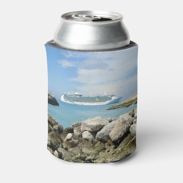 Cruise Ship at CocoCay Can Cooler (Can Back)