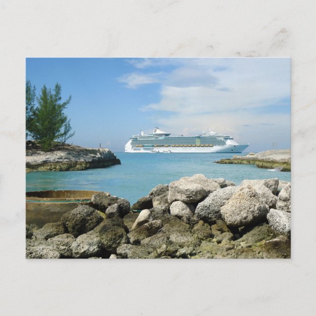 Cruise Ship at CocoCay Custom Postcard (Front)