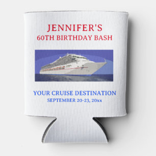 Cruise Ship Birthday Vacation Trip Travel Favour Can Cooler