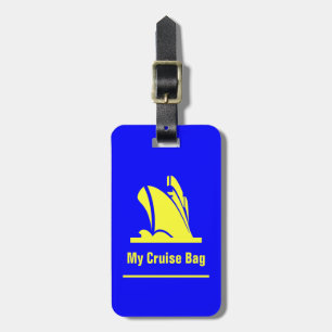 Cruise Ship Blue and Yellow Luggage Tag