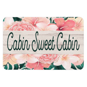 Cruise Ship Cabin Door Flowers Rustic Wood Magnet