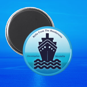 Cruise Ship Cabin Stateroom Friendly Hello Magnet