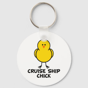 Cruise Ship Chick Key Ring