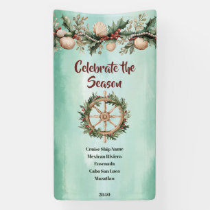 Cruise Ship Christmas Holiday Coastal Cabin Door Banner