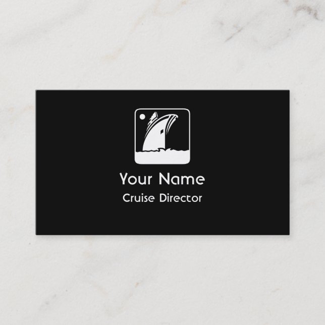 Cruise ship custom business cards black white (Front)