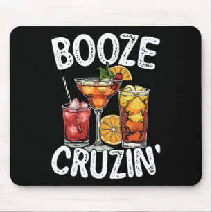 Cruise Ship Drinking Design Funny Booze Cruise Moo Mouse Pad