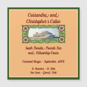 Cruise Ship Floral Frame Stateroom Door Marker 3