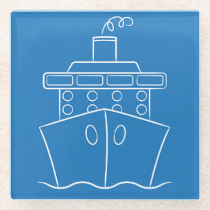 Cruise ship glass coaster