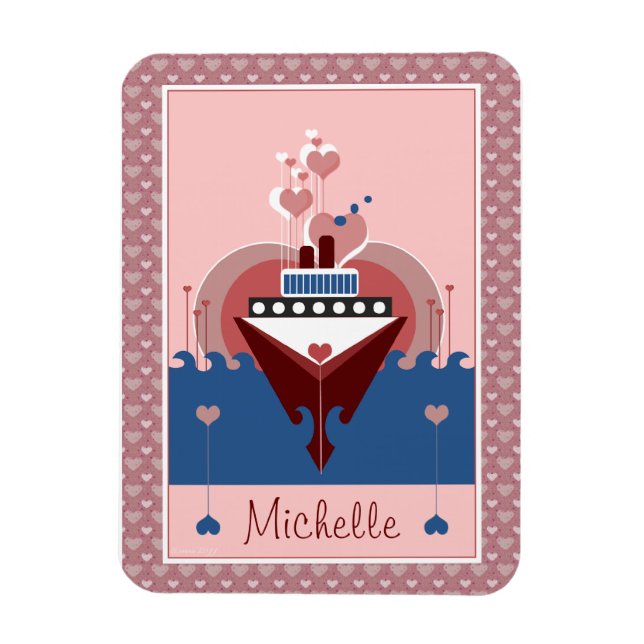 Cruise Ship Love Personalised Flexi Magnet (Vertical)