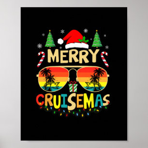 Cruise Ship Merry Christmas Lights Cruising Vacati Poster